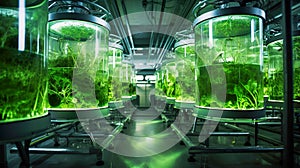 Photobioreactor in laboratory, algae biofuel industry