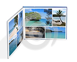 Photobook with Photos of Beach Scenes