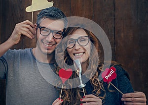 Photobooth fun couple