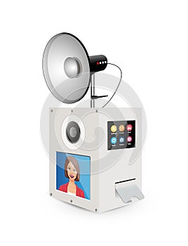 Photobox concept - photo camera with flashlamp - selfie maker