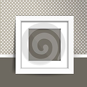Photoframe mock up on the wall. Simple white empty framing.