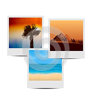 Photoframes with summertime background photo