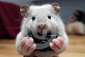 Photogenic Hamster selfi pet. Generate Ai