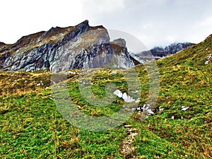 Photogenic pastures and hills of the Alpstein mountain range