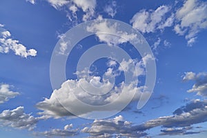 Blue sky with white clouds.