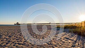 long pier at folly beach, charleston, south carolina, usa