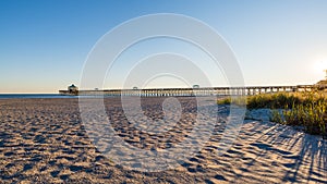 long pier at folly beach, charleston, south carolina, usa