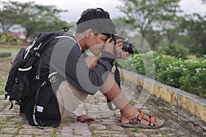 Photograper in action photo