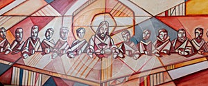 Illustration of Jesus at Last Supper photo