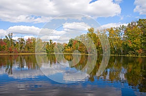 Early Autumn Northwoods Lake photo