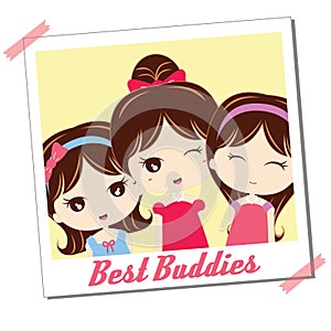 photograph of best buddies. Vector illustration decorative design