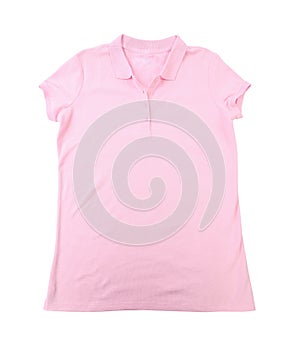 Photograph of blank polo t-shirt isolated.