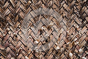 Background texture of woven bamboo thatch