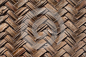 Background texture of woven bamboo thatch