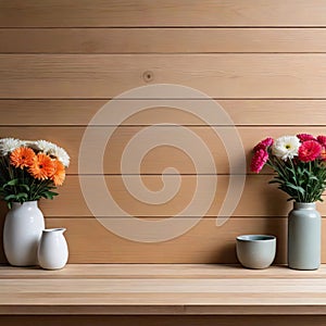 Photograph bouquets flowers vases paper a table