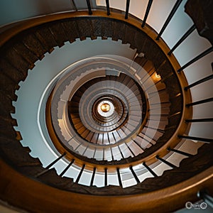 Intricate Spiral Staircase Design in Natural Light photo