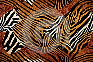 A photograph capturing the untamed allure of seamless abstract wild exotic animal prints