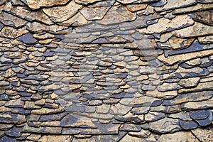 View of different textures of stone walls photo