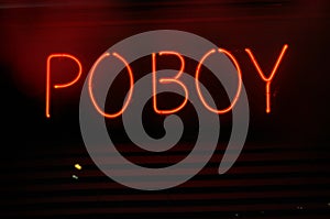 Photograph Composite Neon Seafood Restaurant Signs Poboy