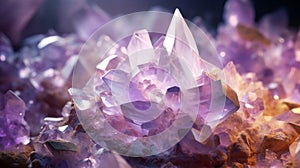 photograph of crystalized Borax Ametrine and milky generative AI