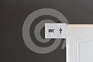 Indicative sign that there is a WC for men near photo