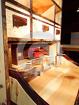 Photograph of Handcrafted Wooden Secretary Desk Close View