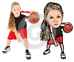 Photograph Illustration of Child with Basketball