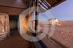 An abandoned house in the ghost town of Kolmanskop