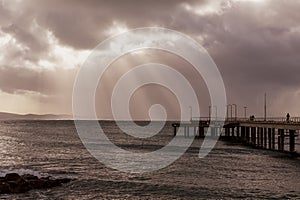 Photograph of the jetty on a foggy morning in Lorne on the Great Ocean Road in Australia