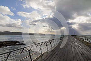 Photograph of the jetty on a foggy morning in Lorne on the Great Ocean Road in Australia