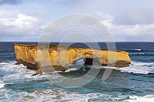 Photograph of London Bridge on the rugged coastline along the Great Ocean Road in Australia