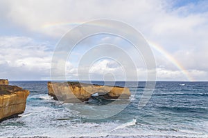 Photograph of London Bridge on the rugged coastline along the Great Ocean Road in Australia