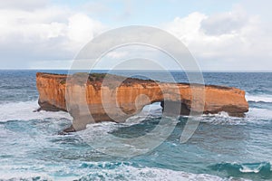 Photograph of London Bridge on the rugged coastline along the Great Ocean Road in Australia