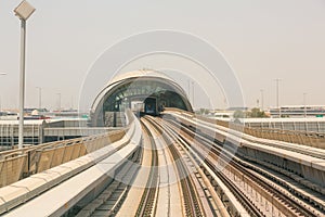 arriving to Dubai metro station photo