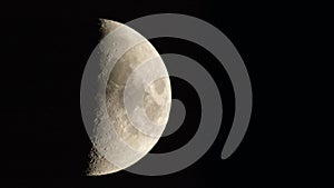 Photograph of Moon in the first quarter lunar phase