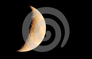 Photograph of Moon in the waxing crescent lunar phase