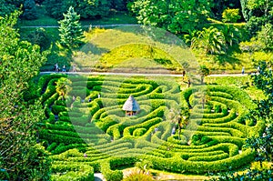 Photograph of a park in the form of a labyrinth. Cornwall, UK. photo