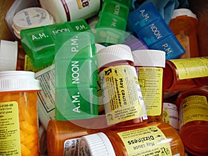 Photograph of Perscription Bottles and Pill Minders