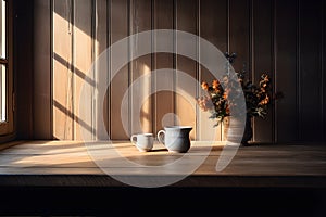 The photograph should portray a warm and inviting atmosphere, with a mix of natural light. AI Generated