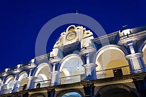 FaÃ§ade of the Captain General Palace in Antigua Guatemala\'s Central Square photo