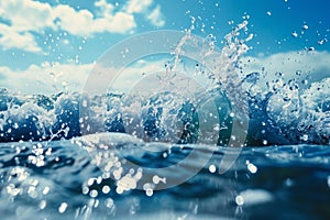 A photograph showcasing a wide expanse of water with a substantial amount of bubbles floating on its surface, A freeze-frame of