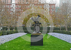 Modern art sculpture in the Jingan City Sculptural Park of Shanghai China