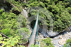 A Suspension Bridge Over the Liwu River - Swallow Grotto Trail - Taroko Gorge National Park photo