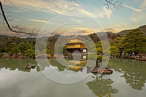 Photograph of the temple of the Golden Pavilion of Kyoto