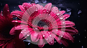 A Photograph Vivid secrets unfold as Gerbera petals caress the endless night, unveiling whispers of passion in the depths of