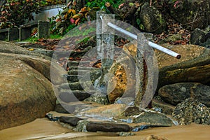 Rustic stone stair photo