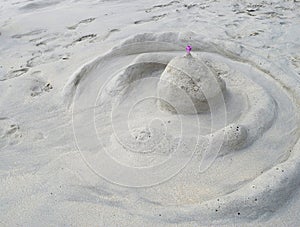 Washed Out Sand Castle - Sand Game at White Sandy Beach - Leisure, Fun, Play and Activity