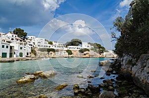 Photograph of a wonderful landscape of the beach of Alcaufar, Menorca. A perfect paradise. photo