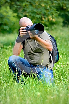 A photographer busy at work