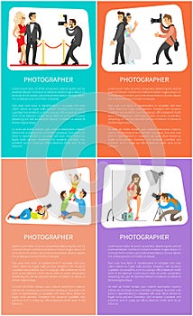 Photographer with Camera Internet Banners Set